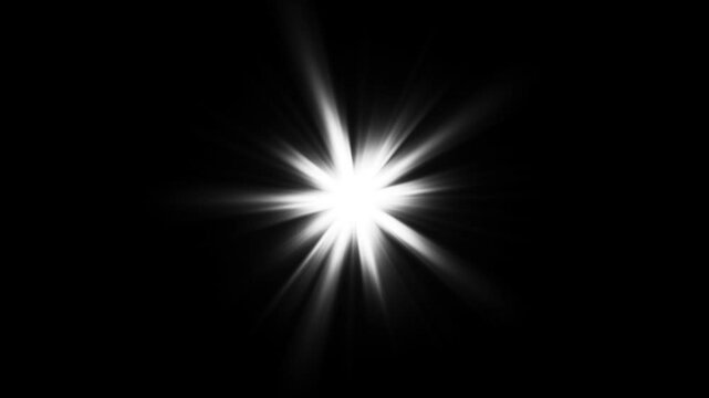 White loop Optical lens flare animation. Sun, heaven rays lights motion 