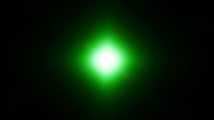 Naklejka premium Bright green glow of light lens reflection