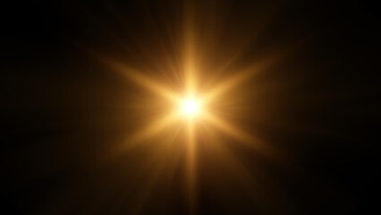 Light with Sun Glare. Sun, Sunrays, and Glare. Gold Flare and Glare. 