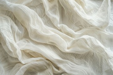 Obraz premium Close-up shot of a white cloth on a bed, suitable for use in photography or interior design projects