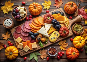 Spooky Halloween Charcuterie Board with Pumpkins, Bats, and Festive Treats for a Perfect Fall Gathering