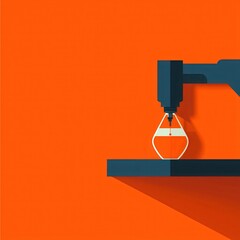 Futuristic 3D Printing Machine Design Illustration