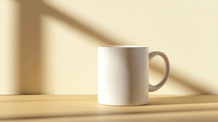 Simple and elegant white mug design, isolated and ready for customization