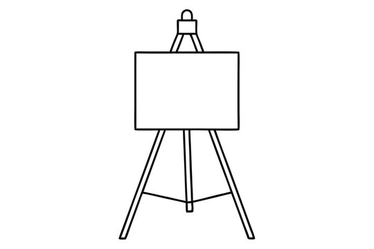 black and white easel drawing clip art preview