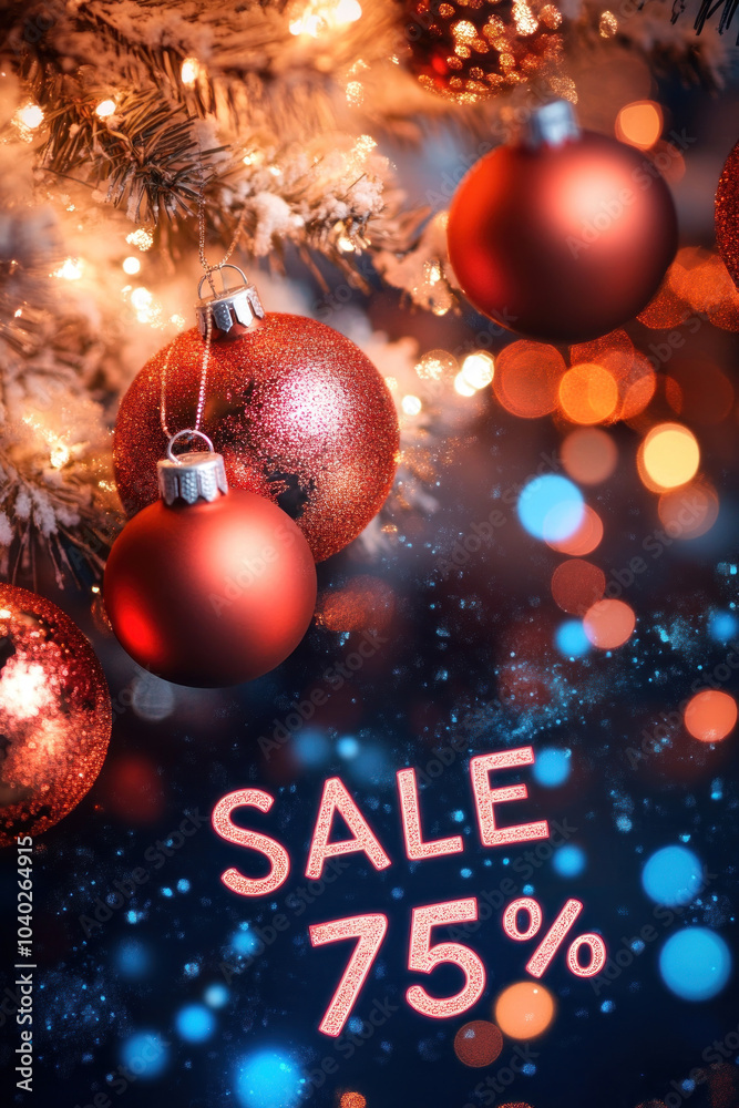 Canvas Prints Christmas background with sign 75% sale.  