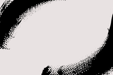 Abstract brush background with copy space for your text. Vector design. Black painted curve isolated on white. Grunge illustration in Japanese style