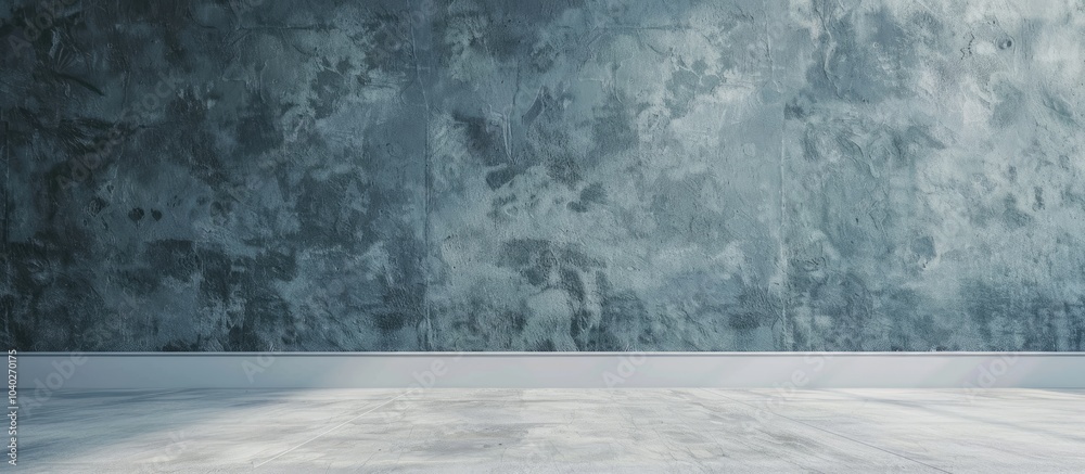 Poster empty studio room with a gray wall a white floor and a concrete backdrop featuring a realistic textu