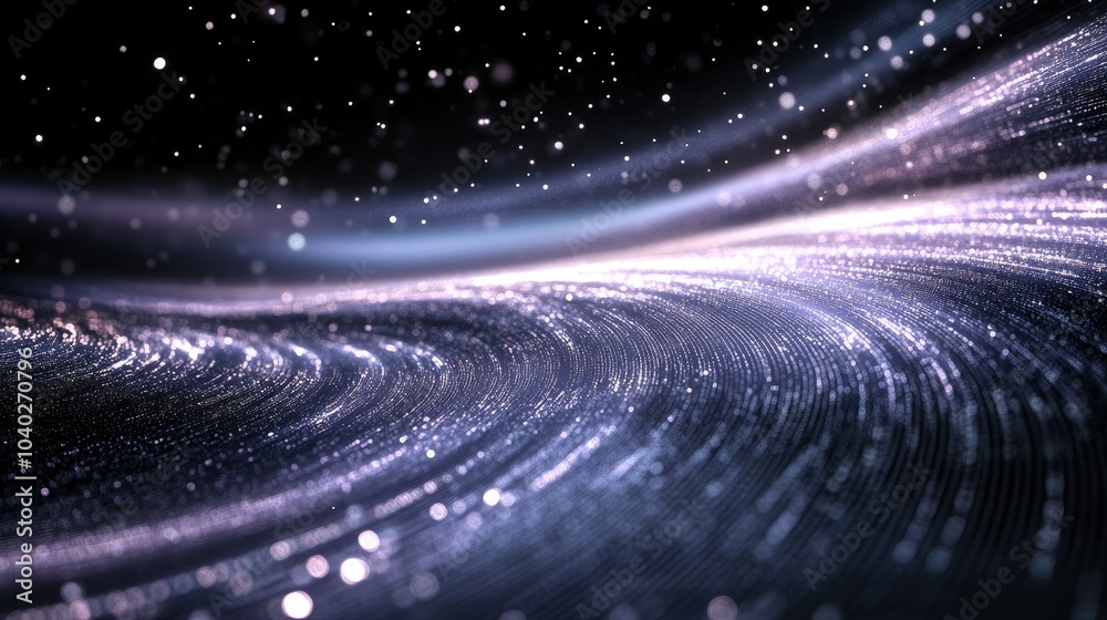 Poster Abstract wave of binary code flowing through space