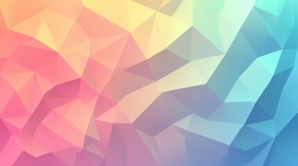 Obraz premium The visual displays a harmonious blend of soft polygonal shapes and smooth gradients in calming pastel hues. Generative AI