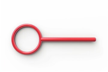 A detailed view of a single red key on a white background, suitable for use in designs related to unlocking or access