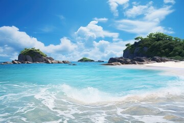 Fototapeta premium The rocky islands on sand beach landscape outdoors nature.