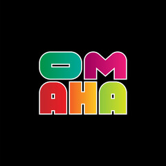 Omaha Typography poster. T-shirt fashion Design. Template for poster, print, banner, flyer.