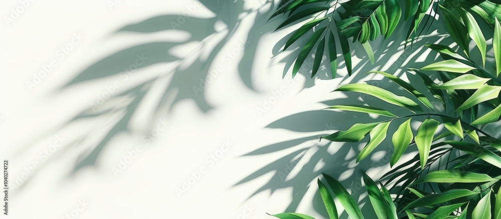 Canvas Prints tropical plant casting shadow with space for a copy space image