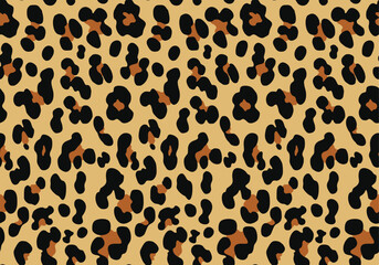 
Leopard print seamless vector stylish pattern, cat skin texture