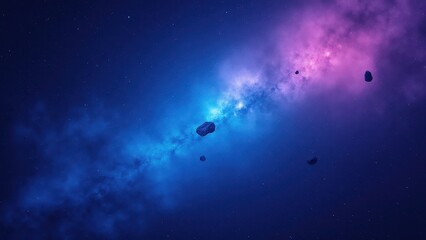 Fototapeta premium Cosmic Background with Asteroids in Outer Space