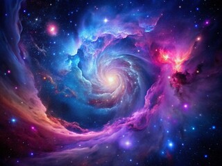 Stunning Colorful Space Nebula in Low Light Photography for Astronomical Art and Cosmic Exploration