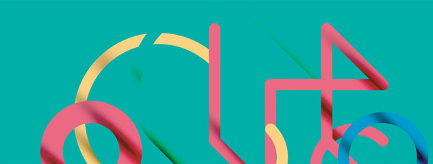 Linear design colorful circles and lines