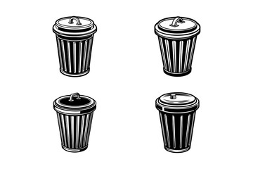 Editable trash bin vector art icon. Part of a big icon set family. Perfect for web and app