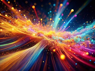 Fototapeta premium Stunning Double Exposure Effect of Particle Stripes in Motion for Captivating 4K Video Animation