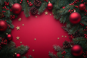 Fototapeta premium Christmas decoration background red background