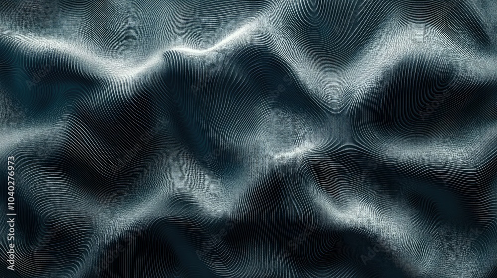 Poster Three dimensional render of wavy pattern. waves abstract background texture