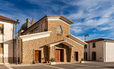 The parish church of St. Nicholas (Chiesa Parrocchiale di San Nicola) in the mountain village of Baunei, Sardinia, Italy