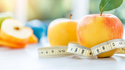 apple and measurement tape