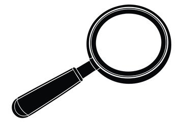 Magnifying Glass Silhouette Vector  Simple Search and Zoom Icon for Discovery and Investigation