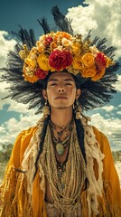 Fototapeta premium Vibrant Portrait of Traditional Cultural Celebration