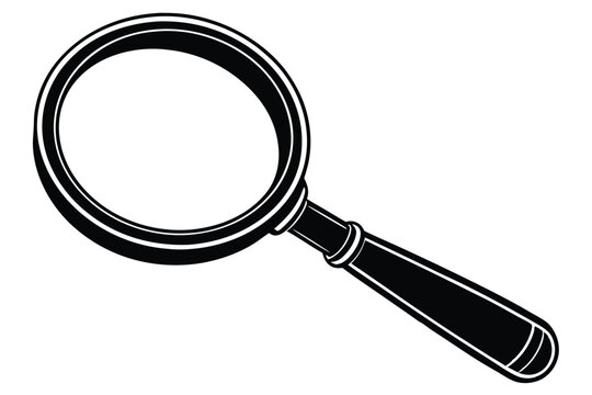 recommend clip art: Magnifying Glass Silhouette Vector  Simple Search and Zoom Icon for Discovery and Investigation