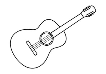 One Line Art of a Guitar – Minimalist Music Vector Illustration