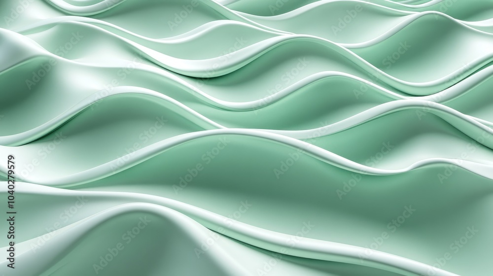 Aufkleber Three dimensional render of wavy pattern. waves abstract background texture