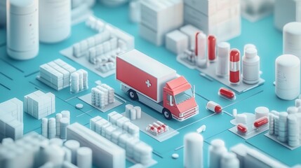 Obraz premium Efficient healthcare supply chain management for timely delivery of medical supplies and medications, enhancing patient care and operational effectiveness in healthcare settings