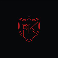 PK shield logo with wing vector illustration,