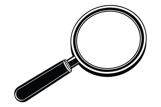recommend clip art: Magnifying Glass Silhouette Vector  Simple Search and Zoom Icon for Discovery and Investigation
