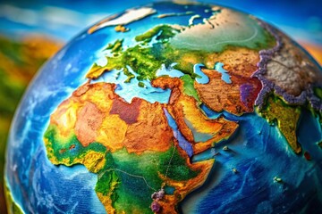 Fototapeta premium Stunning Globe of Planet Earth on Solid Background for Candid Photography Experience