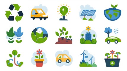 Fototapeta premium a collection of icons including solar panels and solar panels.