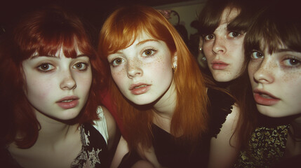 Obraz premium Polaroid Film of 19-Year-Old Redhead at a Party