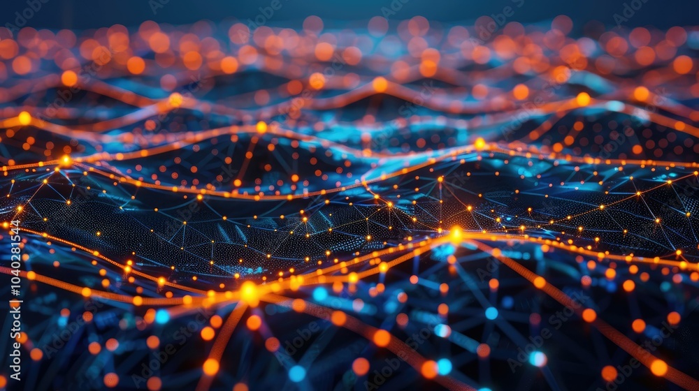 Aufkleber glowing digital grid representing a data network