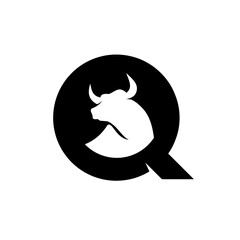 Bull Logo Vector Simple Modern Flat 