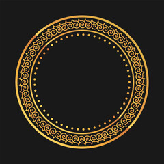 antique round ornamental frame along with golden spiral design.