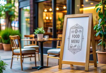 Restaurant Food Menu Signage Mockup Template