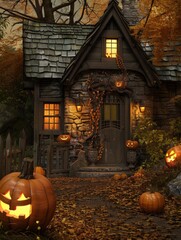 Obraz premium halloween holiday poster. halloween festive background
