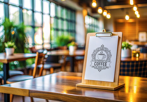 Restaurant Table Menu Mockup Template