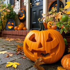 Obraz premium halloween holiday poster. halloween festive background