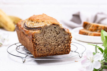 Banana bread or loaf cake