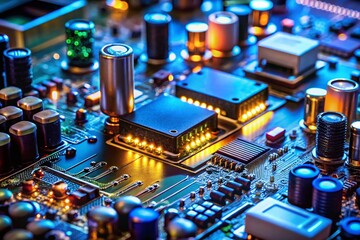 Stunning Silhouette of Electronic Components on Circuit Board for Tech Enthusiasts and Innovators