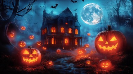 halloween holiday poster. halloween festive background