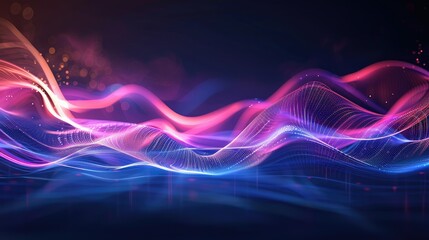 Flowing light waves on a dark background
