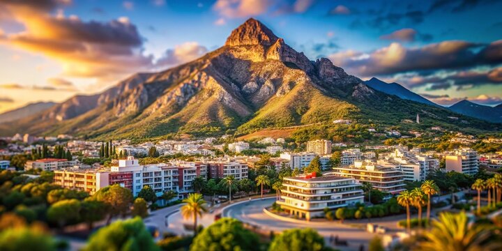 Stunning Tilt-Shift Timelapse of La Concha Mountain in Marbella Capturing Scenic Views and Nature's Beauty